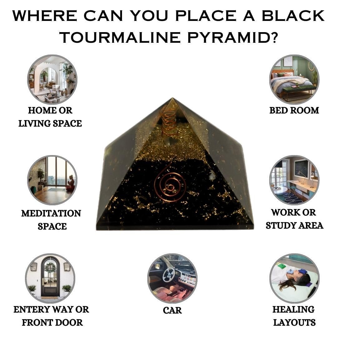 Divine Spirituals Natural Black Tourmaline Orgone Pyramid Vastu for Home Study Table Office Desk Reiki Feng Shui Reiki Symbol Crystal Showpieces for Home Decor Education Gifts Sculptures Abundance Stones 6 Divine Spirituals Natural Black Tourmaline Orgone Pyramid Vastu for Home Study Table Office Desk Reiki Feng Shui Reiki Symbol Crystal Showpieces for Home Decor Education Gifts Sculptures Abundance Stones 6