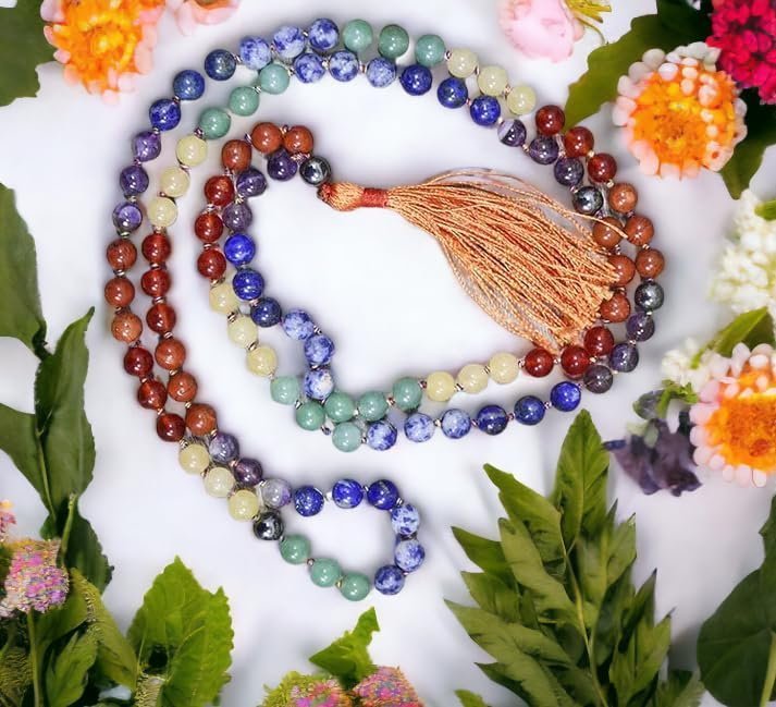 Divine Spirituals Natural 7 Chakra Crystal Certified 108 Plus 1 Beads Mala Collection for Men and Women Natural Pure 8 mm Beads – for Yoga Reiki Meditation Feng Shui Crystal Mala 7 Chakra Japa Mala 9 Divine Spirituals Natural 7 Chakra Crystal Certified 108 Plus 1 Beads Mala Collection for Men and Women Natural Pure 8 mm Beads – for Yoga Reiki Meditation Feng Shui Crystal Mala 7 Chakra Japa Mala 9