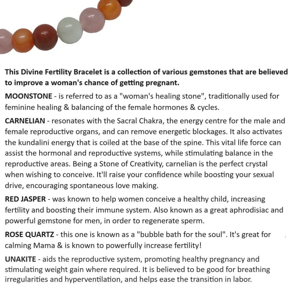 Divine Spirituals Unisex Adult Natural Crystal Fertility Bracelet – Healthy Pregnancy Bracelet – Maternal Protection – Moonstone – Unakite – Carnelian – Rose Quartz – Red Jasper Chakra Healing Bracelets Abundance Stones 5 Divine Spirituals Unisex Adult Natural Crystal Fertility Bracelet – Healthy Pregnancy Bracelet – Maternal Protection – Moonstone – Unakite – Carnelian – Rose Quartz – Red Jasper Chakra Healing Bracelets Abundance Stones 5
