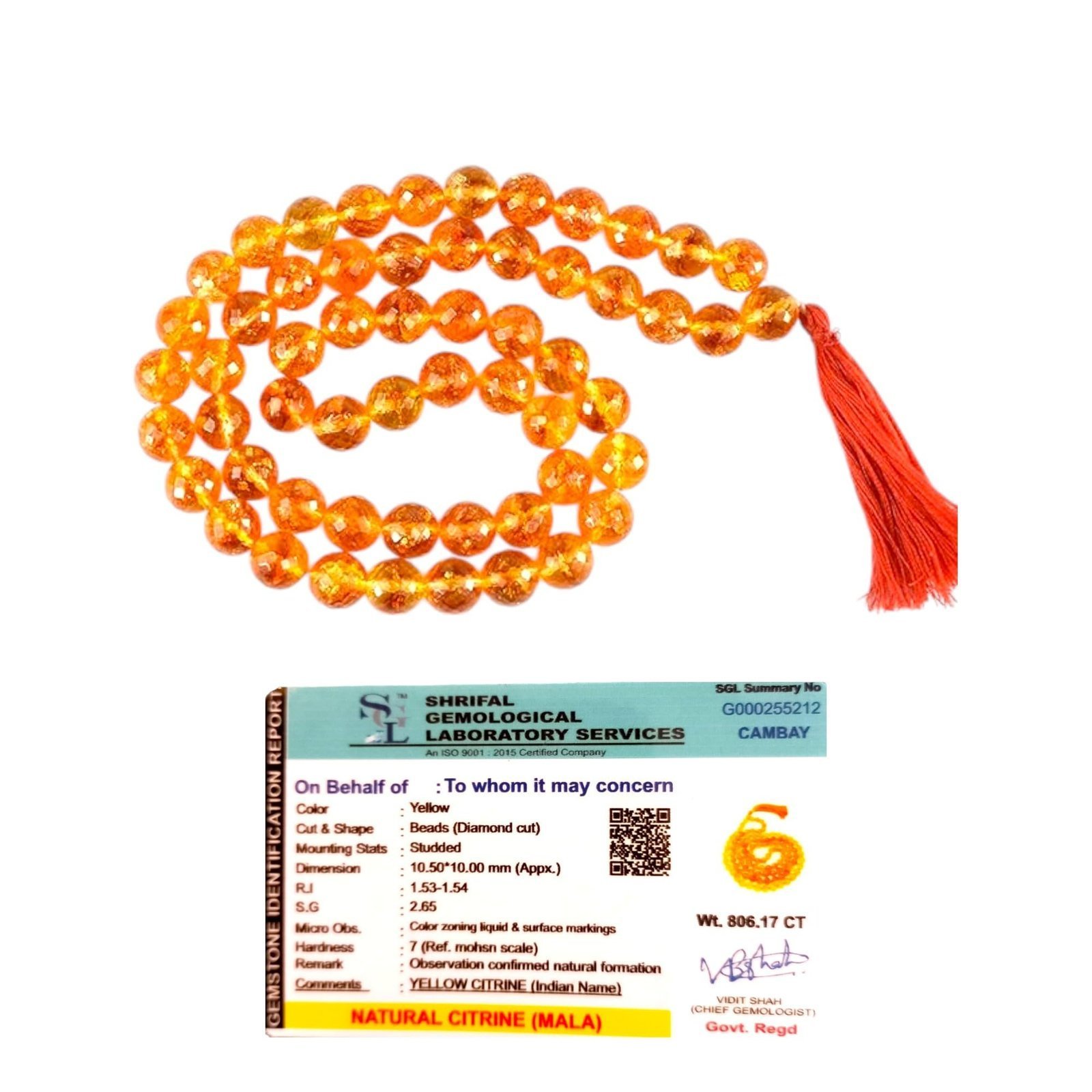 Divine Spirituals Natural Citrine Gemstone (Sunela/Sunhela) Jaap Mala Original Certified Diamond-Cut Faceted 10mm Beads 108+1 Beads Unisex Crystal Mala For Jewellery & Jaap Crystal Mala Abundance Stones Divine Spirituals Natural Citrine Gemstone (Sunela/Sunhela) Jaap Mala Original Certified Diamond-Cut Faceted 10mm Beads 108+1 Beads Unisex Crystal Mala For Jewellery & Jaap Crystal Mala Abundance Stones