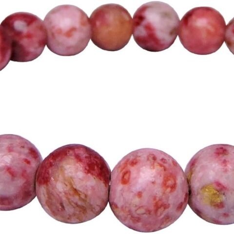 Divine Spirituals Rhodocrosite Natural Bracelet Pure Certified For Men and Women Adjustable 8mm Lab Certified Gemstone For Men and Women Bracelet for Healing Meditation Success and Abundance Chakra Healing Bracelets Abundance Stones