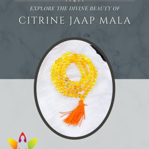 Divine Spirituals Natural Citrine Gemstone (Sunela/Sunhela) Jaap Mala Premium Certified Diamond-Cut Faceted 8mm Beads 108+1 Beads Unisex Crystal Mala For Jewellery & Jaap Crystal Mala Abundance Stones 2