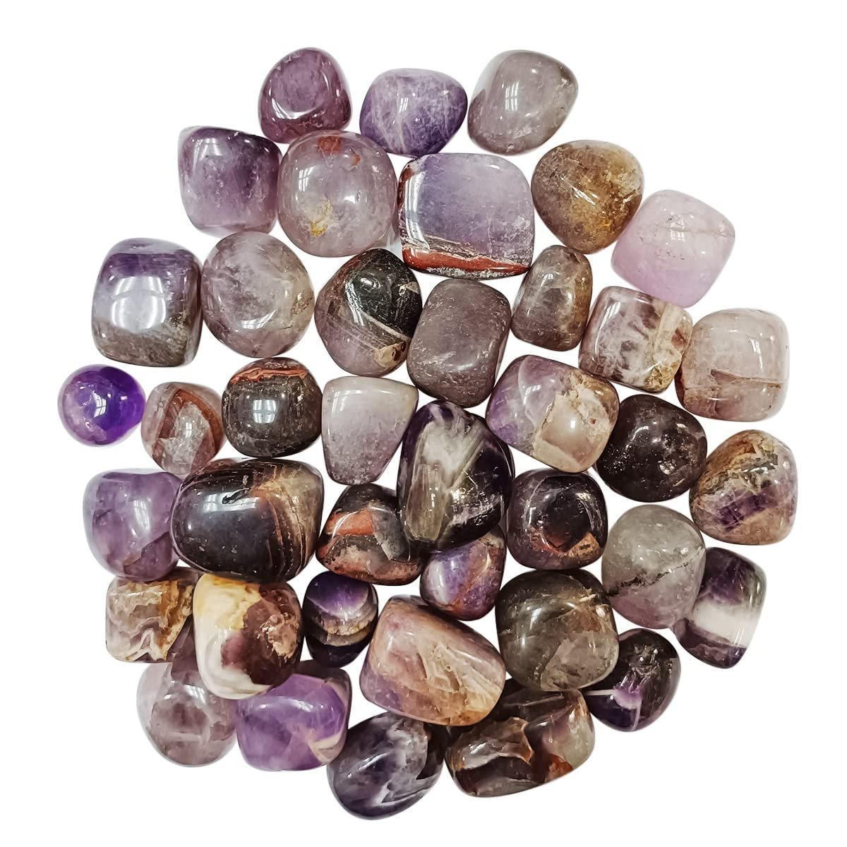 Divine Spirituals Natural Tumbled Stones for Reiki Healing (Amethyst Stone) Value Pack Of 2 Chakra Tumbled Stones Abundance Stones