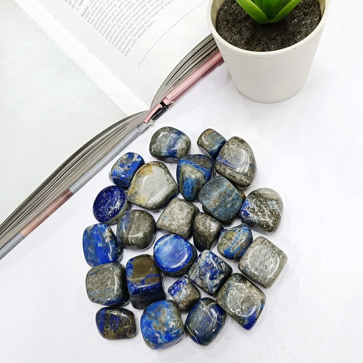 Divine Spirituals Natural Tumbled Stones for Reiki Healing (Lapis Lazuli Tumble Stone)Value Pack Of 2 Chakra Tumbled Stones Abundance Stones 6 Divine Spirituals Natural Tumbled Stones for Reiki Healing (Lapis Lazuli Tumble Stone)Value Pack Of 2 Chakra Tumbled Stones Abundance Stones 6