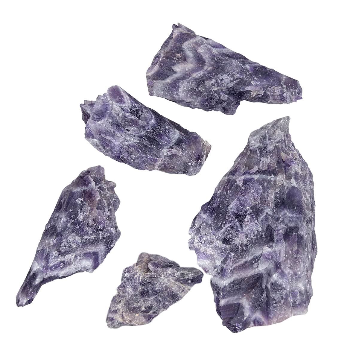Divine Spirituals Natural Crystal Raw Stones Original Rough Raw Gemstone AAA+ Premium Grade Rock Raw Gemstone (Amethyst) 250 Grams Natural Healing Crystals Abundance Stones