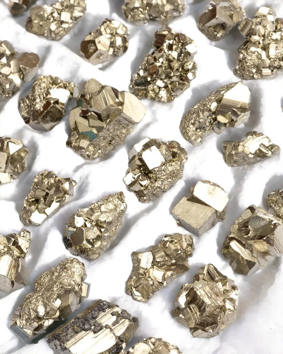 Divine Spirituals Peru Pyrite Nuggets Pyrite Crystal Rough Raw Cluster Gemstone Stones Pyrite Stone Original Cluster Raw Chunk Stone (Set of 4 to 6 Pyrite Geodes weighing 50 to 60 Grams Plus) Cubical Pyrite Clusters Abundance Stones 8 Divine Spirituals Peru Pyrite Nuggets Pyrite Crystal Rough Raw Cluster Gemstone Stones Pyrite Stone Original Cluster Raw Chunk Stone (Set of 4 to 6 Pyrite Geodes weighing 50 to 60 Grams Plus) Cubical Pyrite Clusters Abundance Stones 8