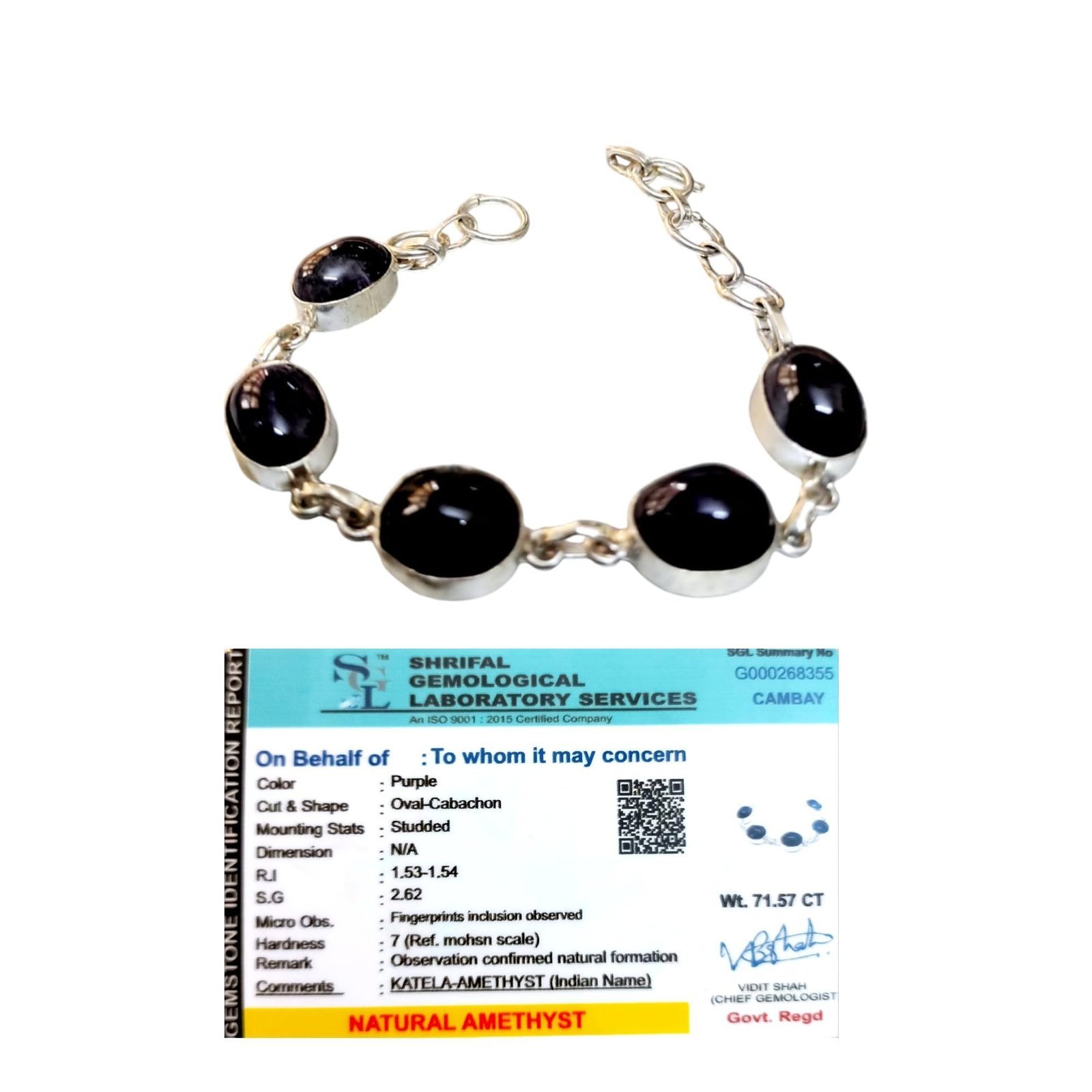 Divine Spirituals Natural Amethyst 5 in 1 Stylish Chain Bracelet AAA Grade Certified Unisex Adjustable Original Bracelet For Peace, Abundance & Manifestation Chakra Healing Bracelets Abundance Stones