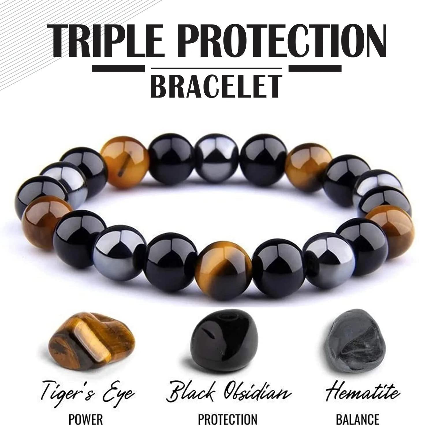 Divine Spirituals Triple Action Natural Crystal Bracelet Lab Certified 8 mm AAA Grade Stretchable Bracelet for Healing Meditation and Manifestation Chakra Healing Bracelets Abundance Stones 6 Divine Spirituals Triple Action Natural Crystal Bracelet Lab Certified 8 mm AAA Grade Stretchable Bracelet for Healing Meditation and Manifestation Chakra Healing Bracelets Abundance Stones 6
