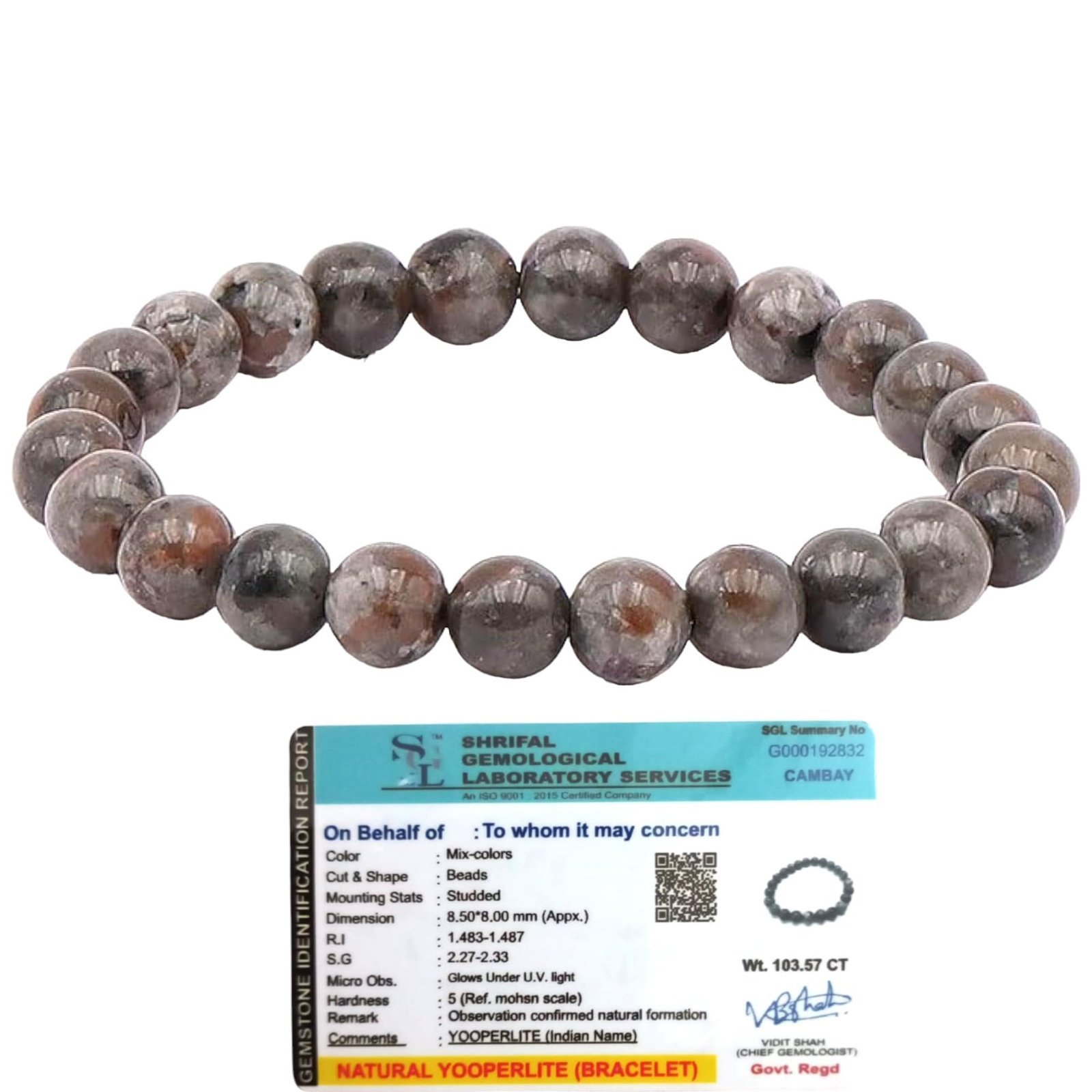 Divine Spirituals Natural Yooperlite Bracelet Lab-Certified AAA Grade 8mm Stretchable Original Gemstone Bracelet For Meditation, Manifestation, Chakra Healing For Men & Women Chakra Healing Bracelets Abundance Stones