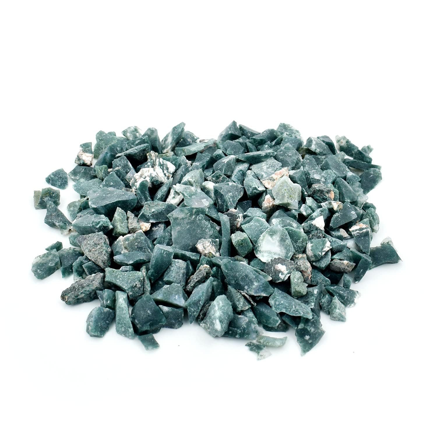 Divine Spirituals Natural Pure Moss Agate Chips for Healing Meditation, Reiki, Vastu, Decor, Spirituality and Manifesting Abundance in Life Sacred Sanctuary Abundance Stones