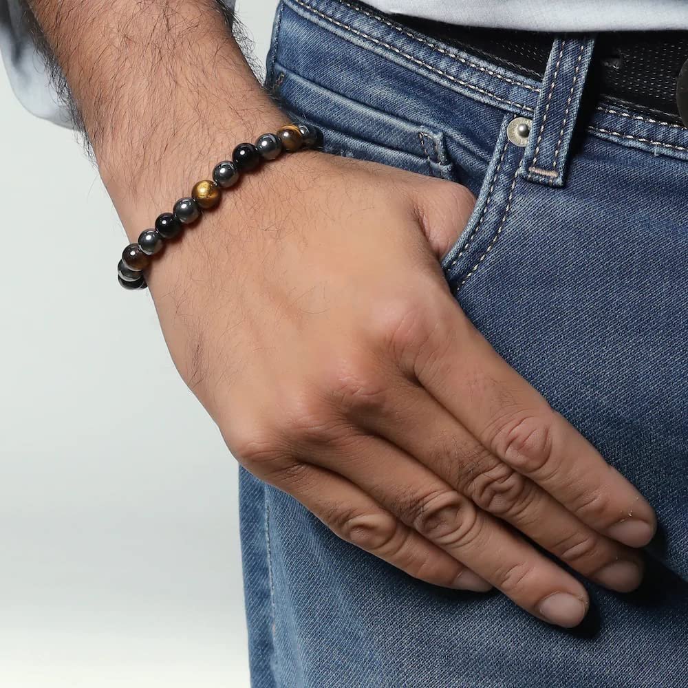 Divine Spirituals Triple Action Natural Crystal Bracelet Lab Certified 8 mm AAA Grade Stretchable Bracelet for Healing Meditation and Manifestation Chakra Healing Bracelets Abundance Stones 2