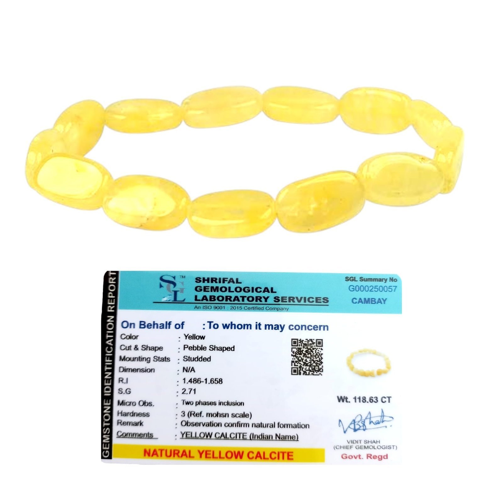 Divine Spirituals Natural Yellow Calcite Bracelet AAA Grade Certified Pebble Oval Shape Unisex Real Crystal Bracelet for Confidence, Positivity, & Emotional Healing Chakra Healing Bracelets Abundance Stones