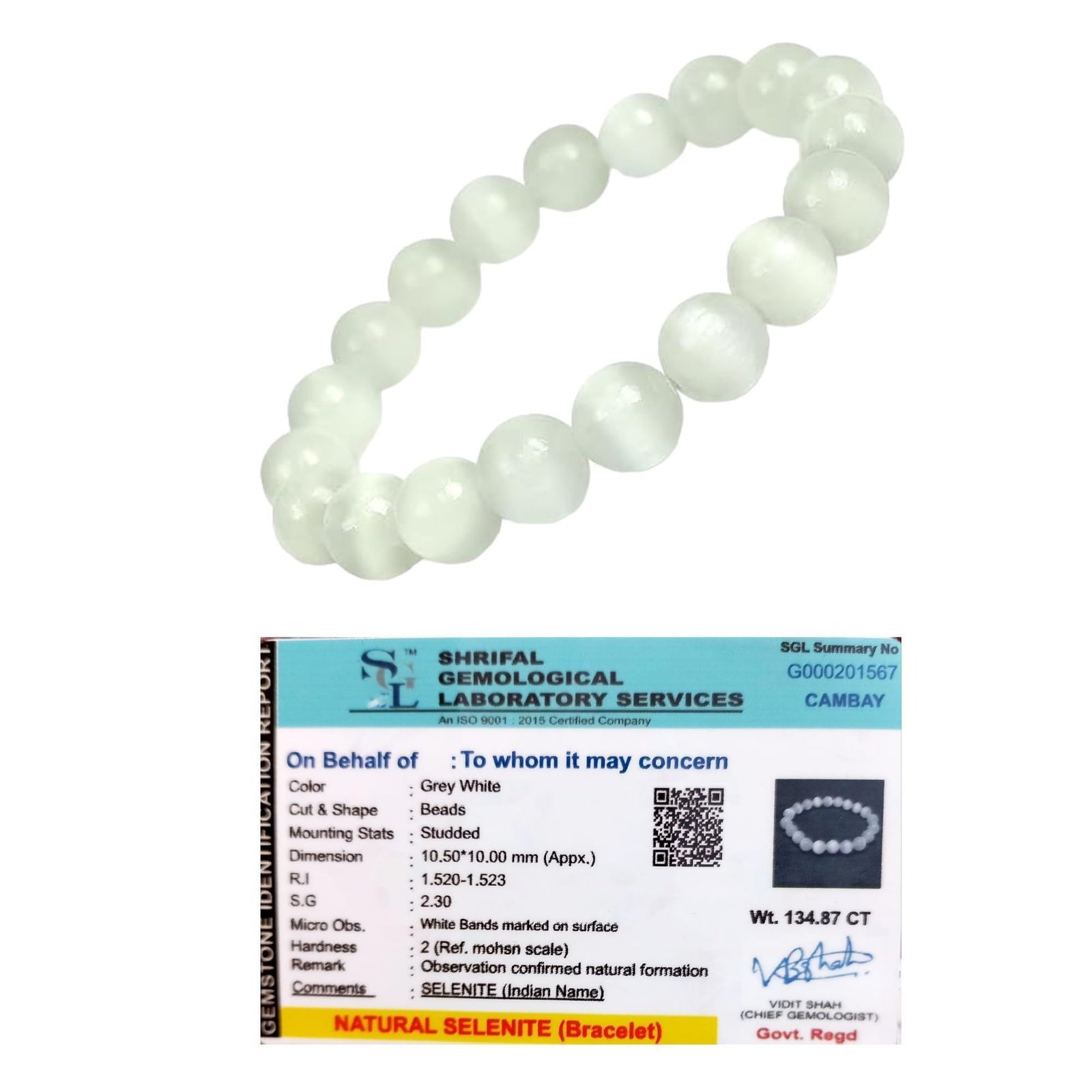 Divine Spirituals Lab Certified Natural Selenite Bracelet AAA Grade 10mm Stretchable Unisex Original Real Crystal Bracelet For Crown Chakra, Aura Cleansing, Purification, Peace & Meditation Chakra Healing Bracelets Abundance Stones