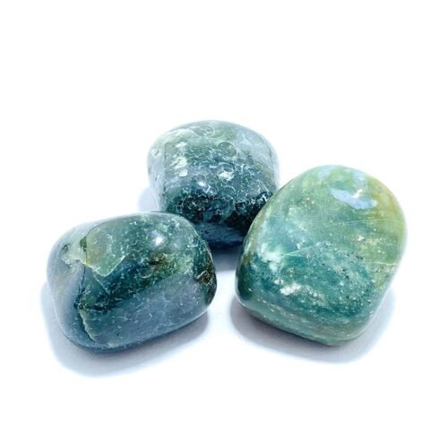 Divine Spirituals Moss Agate Natural Healing Crystal Tumble Stone (Value Pack of 2 AAA Grade Natural Tumbles) Chakra Tumbled Stones Abundance Stones 2