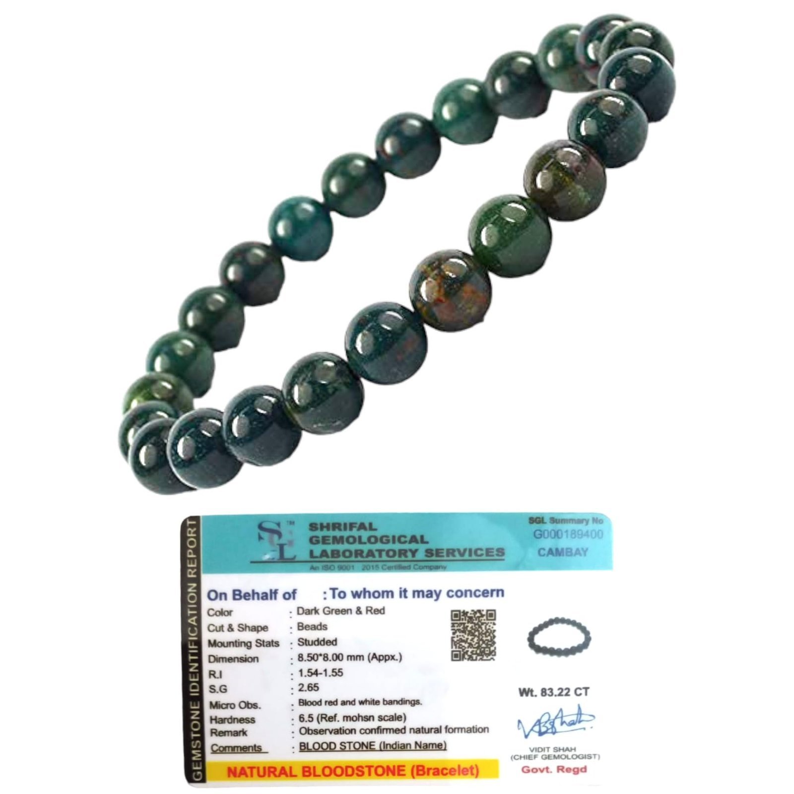 Divine Spirituals Natural Bloodstone Bracelet Lab-Certified AAA Grade 8mm Stretchable Original Unisex Bracelet For Root and Heart Chakras, Protection, Grounding & Healing Chakra Healing Bracelets Abundance Stones