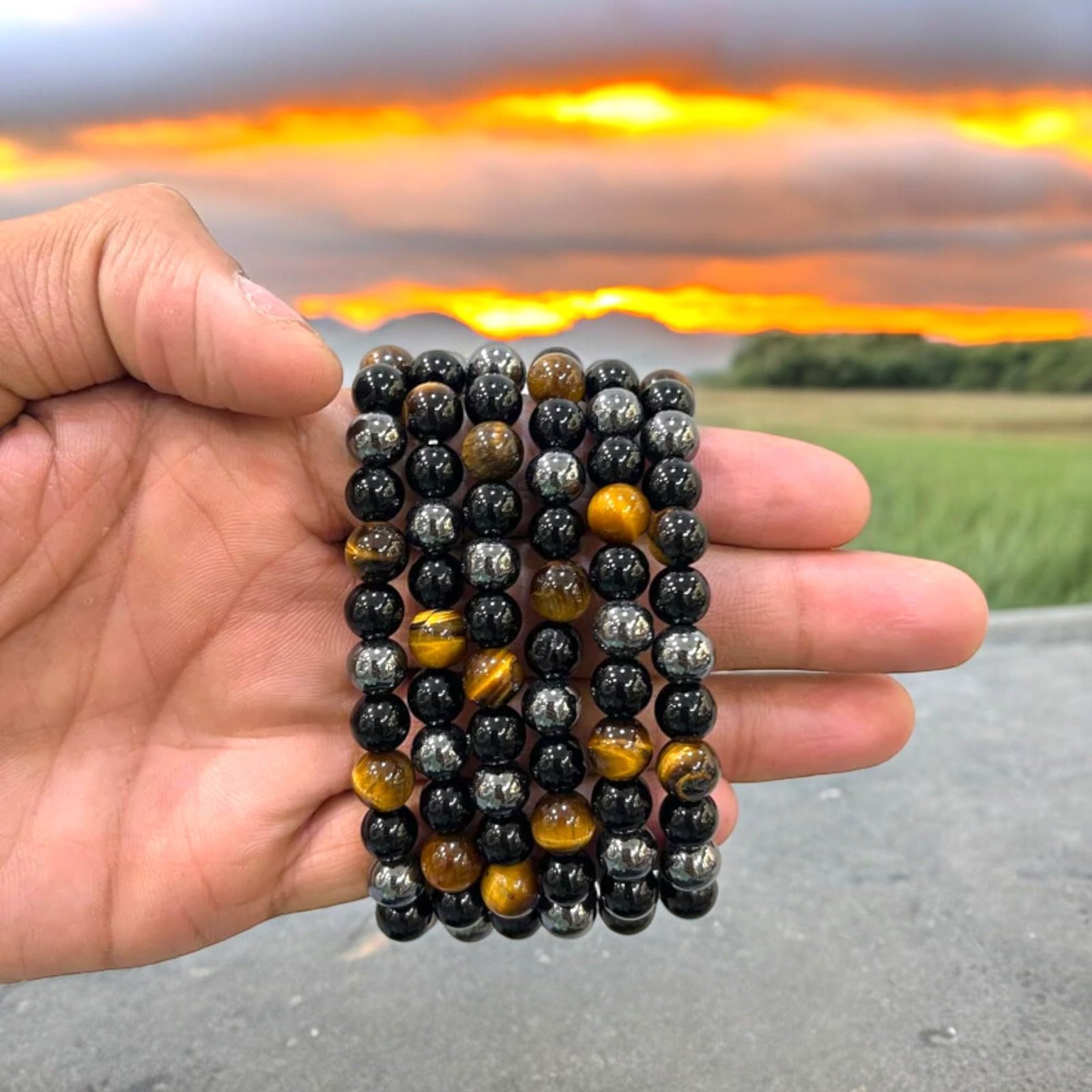 Divine Spirituals Premium Triple Protection Bracelet Tiger’s Eye Hematite Black Obsidian 8mm Lab-Certified Unisex Original Crystal Bracelet For Protection & Removing Negativity Chakra Healing Bracelets Abundance Stones 7 Divine Spirituals Premium Triple Protection Bracelet Tiger’s Eye Hematite Black Obsidian 8mm Lab-Certified Unisex Original Crystal Bracelet For Protection & Removing Negativity Chakra Healing Bracelets Abundance Stones 7