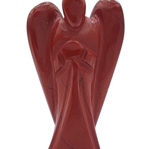 Divine Spirituals Natural Energized Red Jasper Healing Lab Certified Natural Crystal Angel (3″ Inches) Figurine Abundance Stones