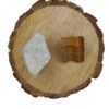 Divine Spirituals Amazonite + Aqua Marine Obsidian AAA Grade Raw Natural Crystal Combo with Wooden Natural Bark Coaster for Healing, Meditation and Manifestation Natural Healing Crystals Abundance Stones 2