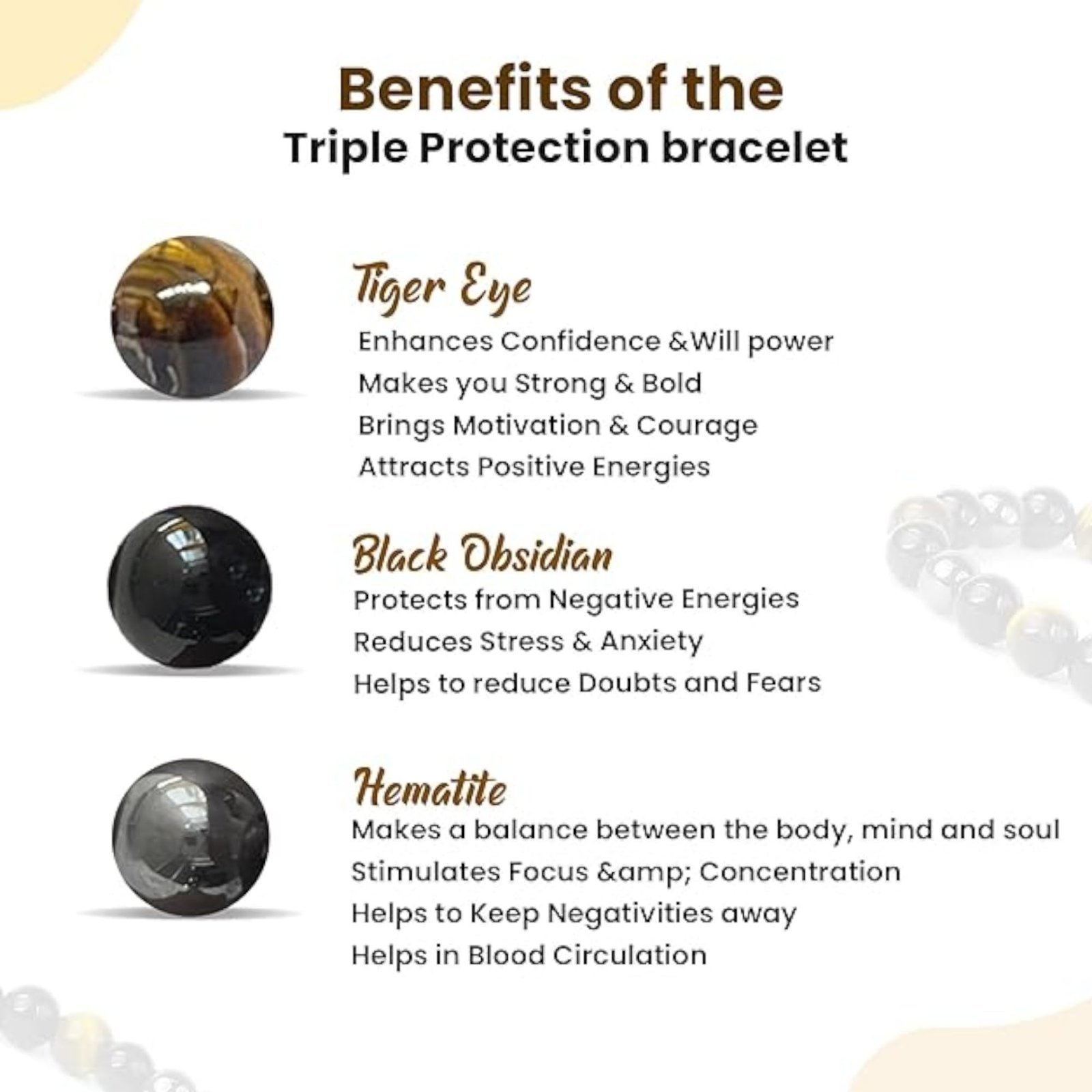 Divine Spirituals Premium Triple Protection Bracelet Tiger’s Eye Hematite Black Obsidian 8mm Lab-Certified Unisex Original Crystal Bracelet For Protection & Removing Negativity Chakra Healing Bracelets Abundance Stones 6 Divine Spirituals Premium Triple Protection Bracelet Tiger’s Eye Hematite Black Obsidian 8mm Lab-Certified Unisex Original Crystal Bracelet For Protection & Removing Negativity Chakra Healing Bracelets Abundance Stones 6