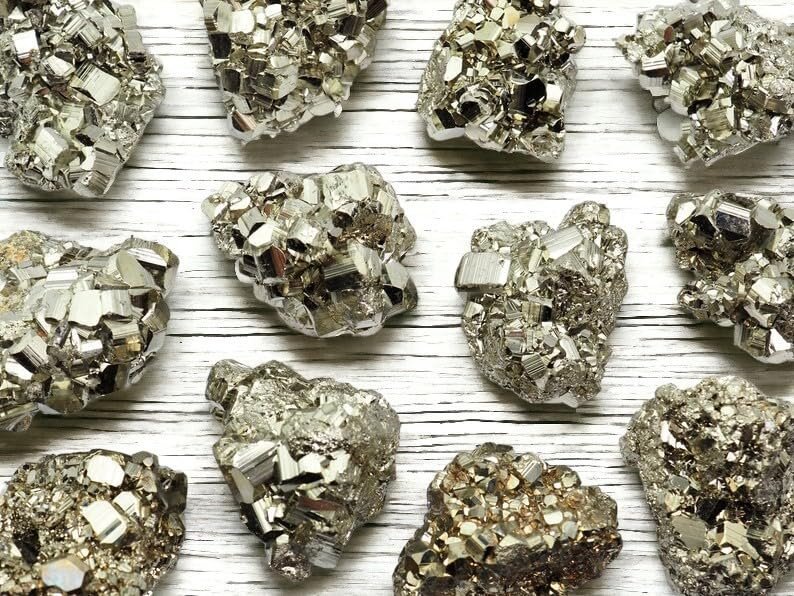 Divine Spirituals Peru Pyrite Nuggets Pyrite Crystal Rough Raw Cluster Gemstone Stones Pyrite Stone Original Cluster Raw Chunk Stone (Set of 4 to 6 Pyrite Geodes weighing 50 to 60 Grams Plus) Cubical Pyrite Clusters Abundance Stones 7 Divine Spirituals Peru Pyrite Nuggets Pyrite Crystal Rough Raw Cluster Gemstone Stones Pyrite Stone Original Cluster Raw Chunk Stone (Set of 4 to 6 Pyrite Geodes weighing 50 to 60 Grams Plus) Cubical Pyrite Clusters Abundance Stones 7