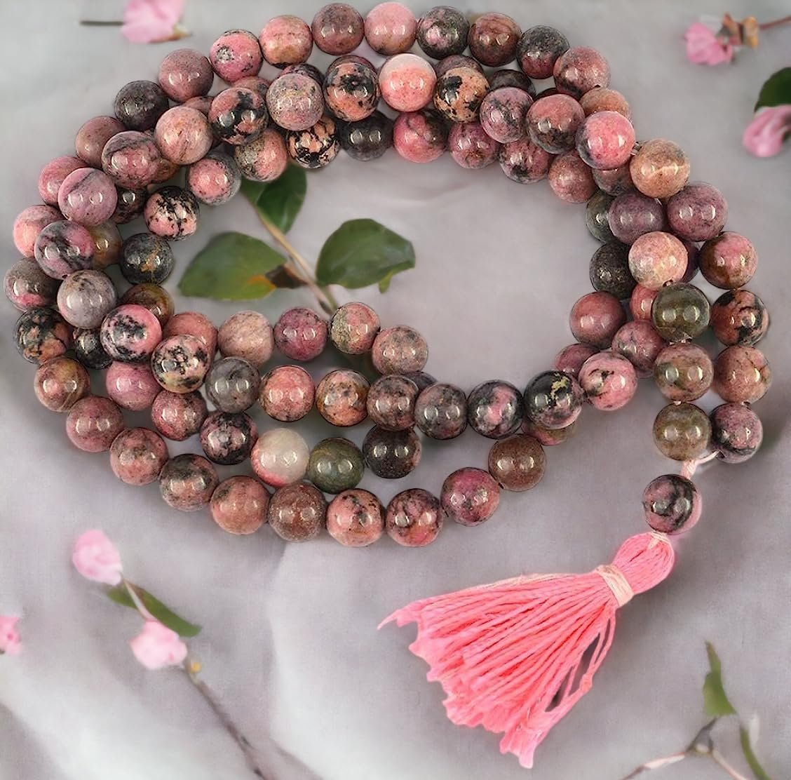 Divine Spirituals Natural Rhodonite Crystal Certified 108 Plus 1 Beads Mala Collection for Men and Women Natural Pure 8 mm Beads – for Yoga Reiki Meditation Feng Shui Crystal Mala Abundance Stones 4 Divine Spirituals Natural Rhodonite Crystal Certified 108 Plus 1 Beads Mala Collection for Men and Women Natural Pure 8 mm Beads – for Yoga Reiki Meditation Feng Shui Crystal Mala Abundance Stones 4