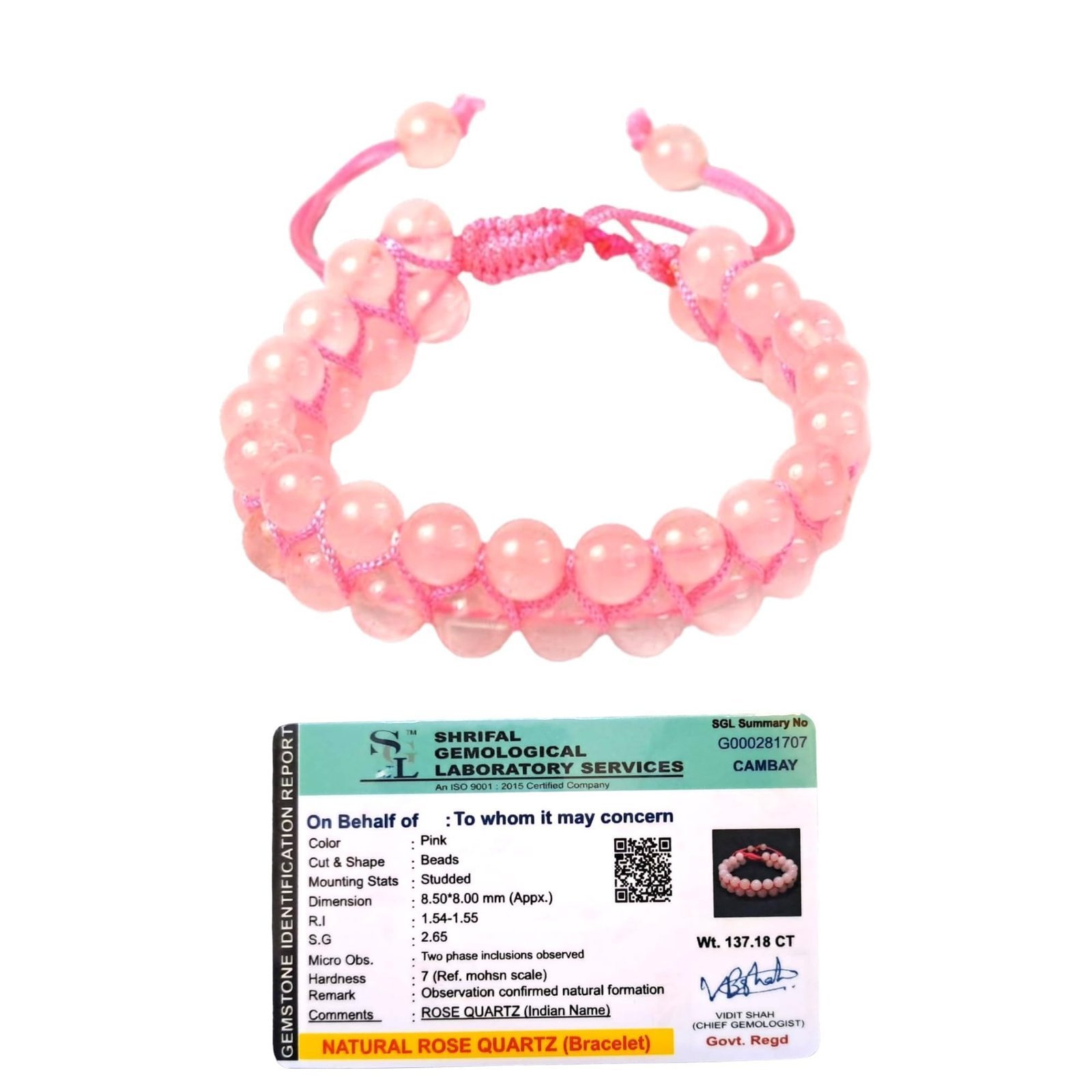 Divine Spirituals Natural Rose Quartz Bracelet Double-layered Macrame Adjustable 8mm Lab-Certified Unisex Real Crystal ‘Stone of Love’ Bracelet For Love, Heart Chakra & Peace Chakra Healing Bracelets Abundance Stones