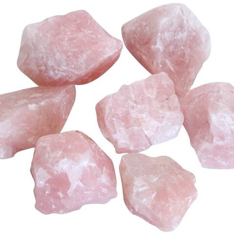 Divine Spirituals Natural Healing crystal Rose Quartz Raw Rough Stones. Weight : 200 Grams | Pack of 4 to 8 Beautiful Natural Healing crystal Raw Stones depending on Raw Crystal Stone Size | Hand Picked and Cleaned Love, Relationships & Harmony Abundance Stones