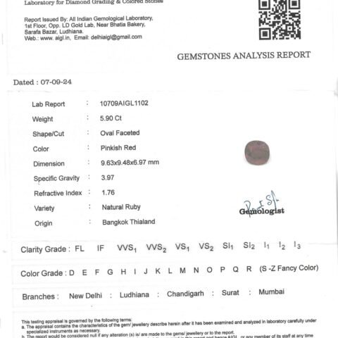 Divine Spirituals Siamese Thai Certified Natural Ruby/Manikya/Manak Gemstones Oval Cut Exclusive Faceted Cut – 6 Carats for Unisex Ring Jewellery Healing Crystal Rings Abundance Stones 2