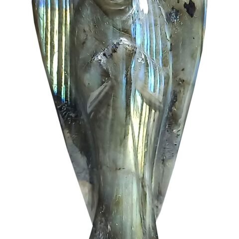 Divine Spirituals Natural Energized Labradorite Healing Lab Certified Natural Crystal Angel (3″ Inches) Figurine Abundance Stones