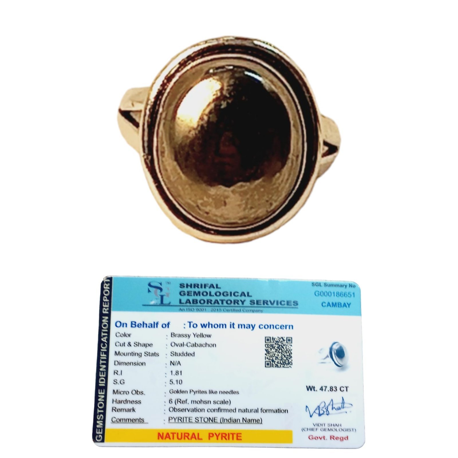 Divine Spirituals Lab Certified AAA Grade Natural Pyrite Cabochon Ring Adjustable Ring Original Pyrite Crystal Money Magnet For Abundance, Prosperity & Manifestation For Men & Women Crystal Gemstone Rings Abundance Stones