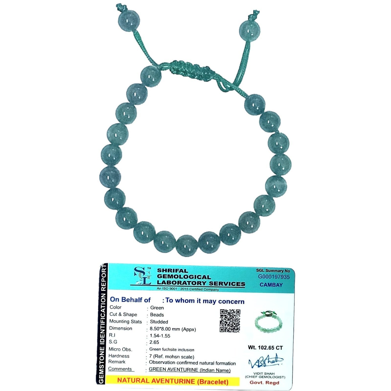 Divine Spirituals Natural Green Aventurine Lab-Certified AAA Grade Premium Unisex 8mm Crystal Adjustable Thread Bracelet For Yoga, Meditation & Healing Chakra Healing Bracelets Abundance Stones