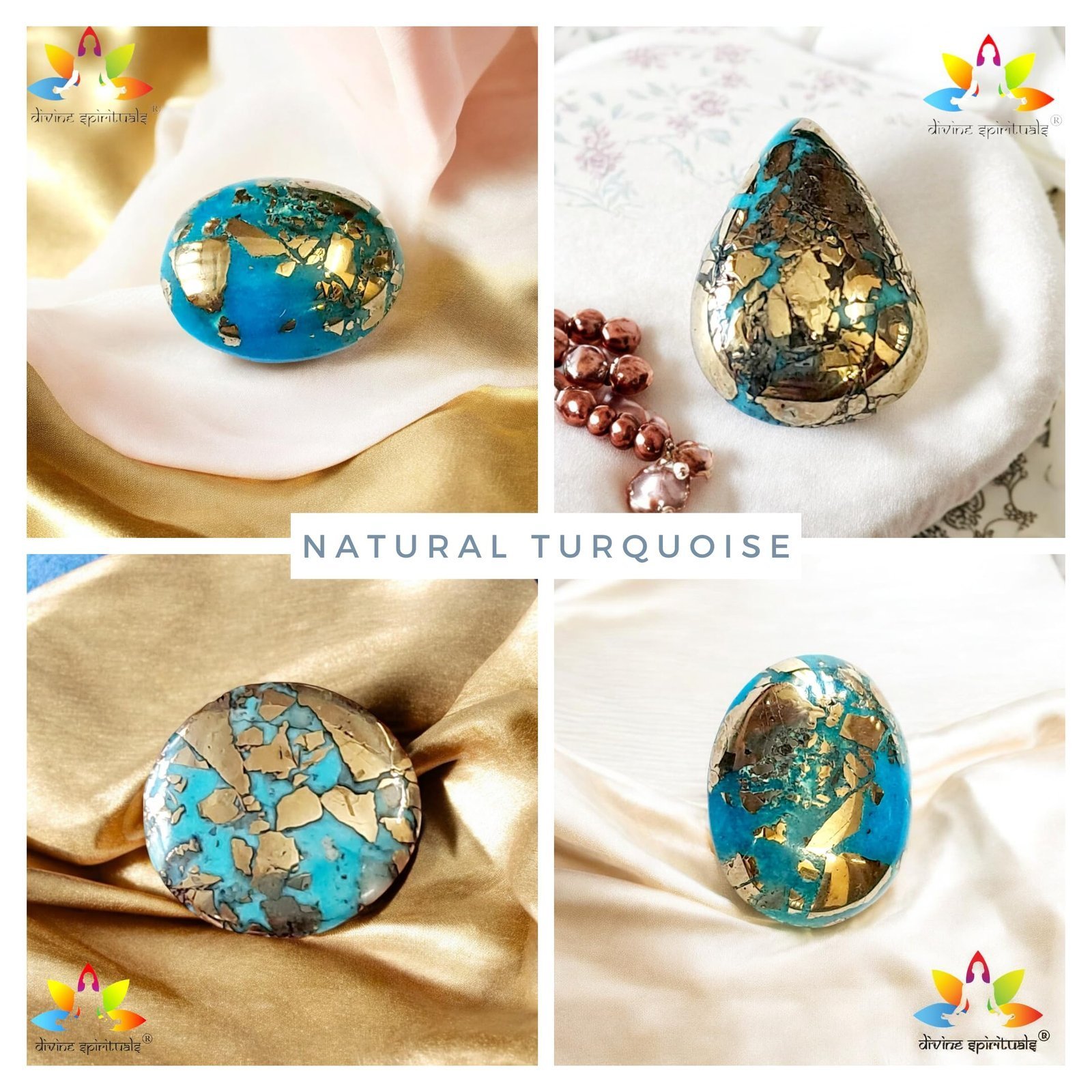 Divine Spirituals Premium Natural Turquoise (Firoza) Gemstone Original Certified Turquoise For Prosperity & Spiritual Protection For Ring & Pendant Jewelry approx. 30 carat Irani Firoza Abundance Stones 2