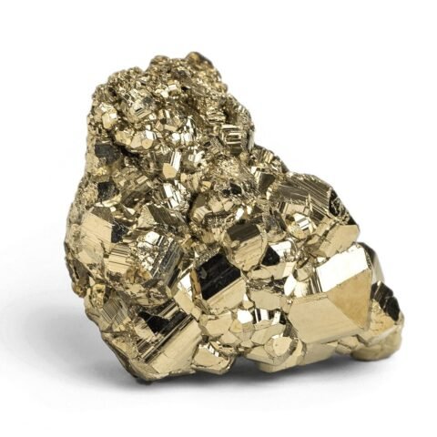 Divine Spirituals Pyrite Stone Original Cluster Stone – Natural Golden Pyrite Stone Rock Specimen Geodes for Healing, Willpower, Money Manifestation, Vastu, and Business – Certified Original Pyrite 820 Grams+ Cubical Pyrite Clusters Abundance Stones