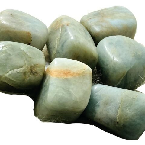 Divine Spirituals Aquamarine Natural Healing Crystal Tumble Stone (Value Pack of 2 AAA Grade Natural Tumbles) Chakra Tumbled Stones Abundance Stones