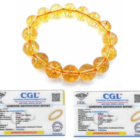 Divine Spirituals Natural Citrine Bracelet Certified AAA Grade Bracelet for Money, Wealth and Good Luck – Divine Abundance Bracelet (Unisex) Chakra Healing Bracelets Abundance Stones