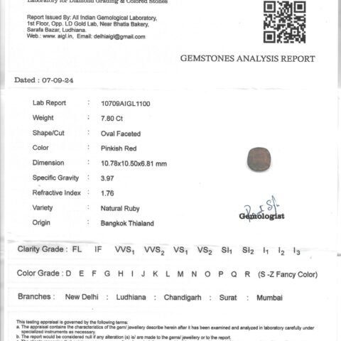 Divine Spirituals Siamese Thai Certified Natural Ruby/Manikya/Manak Gemstones Oval Cut Exclusive Faceted Cut – 9.35 Carats for Unisex Ring Jewellery Healing Crystal Rings Abundance Stones 2