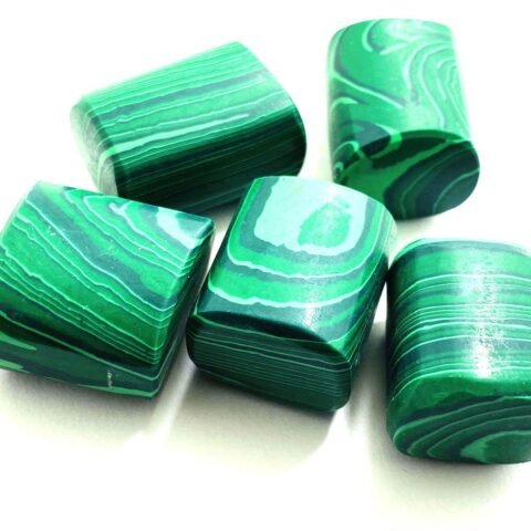 Divine Spirituals Malachite Natural Healing Crystal Tumble Stone (Value Pack of 2 AAA Grade Natural Tumbles) Crystal Mala Abundance Stones 2