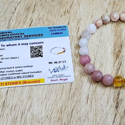 Divine Spirituals Zodiac Crystal Cancer Sun Sign Certified Bracelet Original Natural 8 mm Stone Beads (Unisex) with Palo Santo Stick Chakra Healing Bracelets Abundance Stones 2