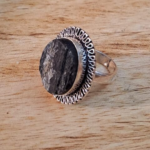 Divine Spirituals Certified Black Tourmaline Crystal Ring for Protection Motivation Meditation and Healing Crystal Gemstone Rings Abundance Stones 2