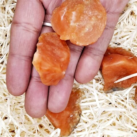 Divine Spirituals Orange Calcite Raw Elite Unique Crystal Stone Value Pack of 1 – AAA Grade Beautiful Piece (50mm Plus Size) Natural Healing Crystals Abundance Stones