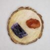 Divine Spirituals Amethyst and Tiger Eye AAA Grade Raw Natural Crystal Combo with Wooden Natural Bark Coaster for Healing, Meditation and Manifestation Natural Healing Crystals Abundance Stones