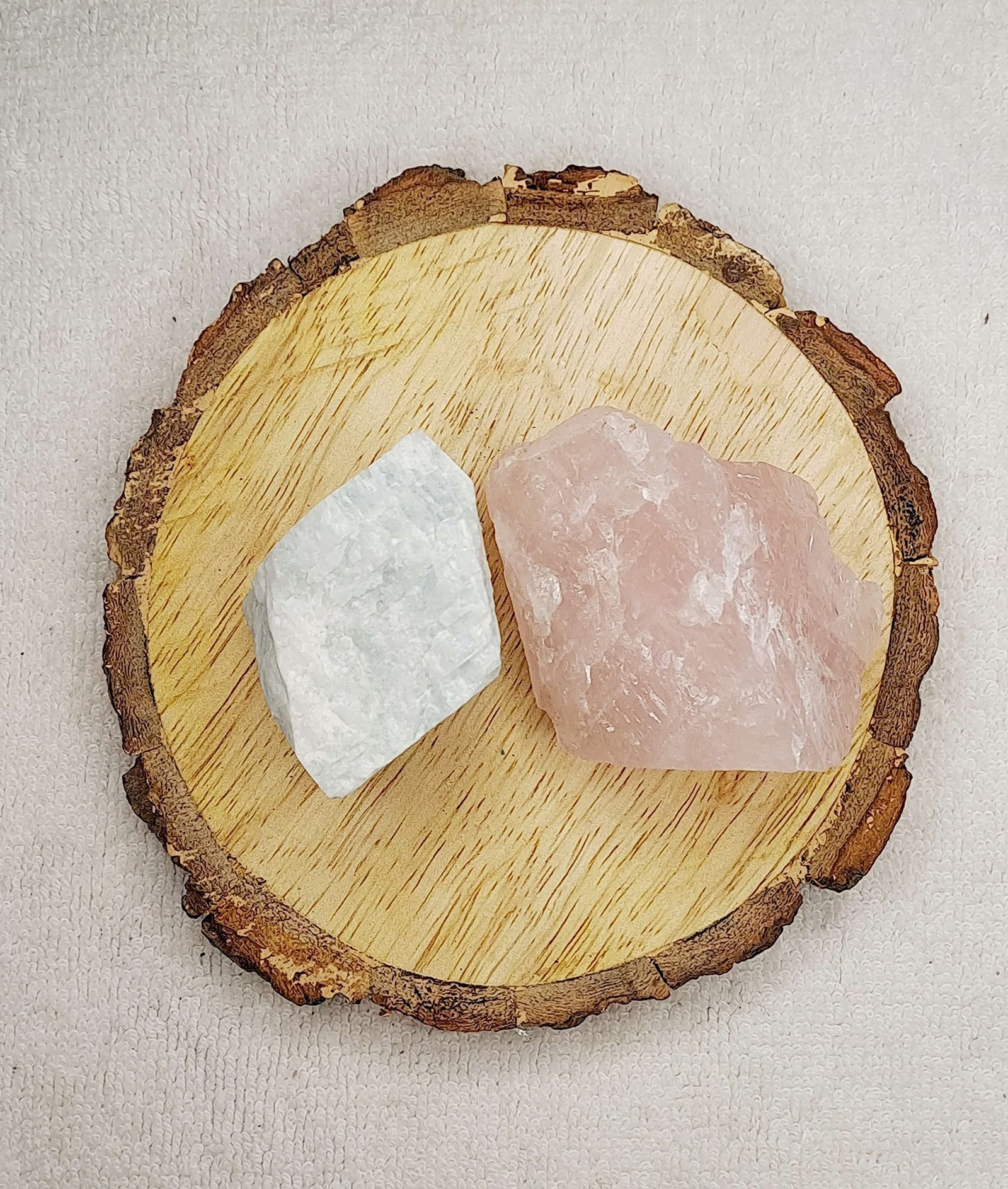 Divine Spirituals Amazonite + Rose Quartz AAA Grade Raw Natural Crystal Combo with Wooden Natural Bark Coaster for Healing, Meditation and Manifestation Natural Healing Crystals Abundance Stones 3 Divine Spirituals Amazonite + Rose Quartz AAA Grade Raw Natural Crystal Combo with Wooden Natural Bark Coaster for Healing, Meditation and Manifestation Natural Healing Crystals Abundance Stones 3